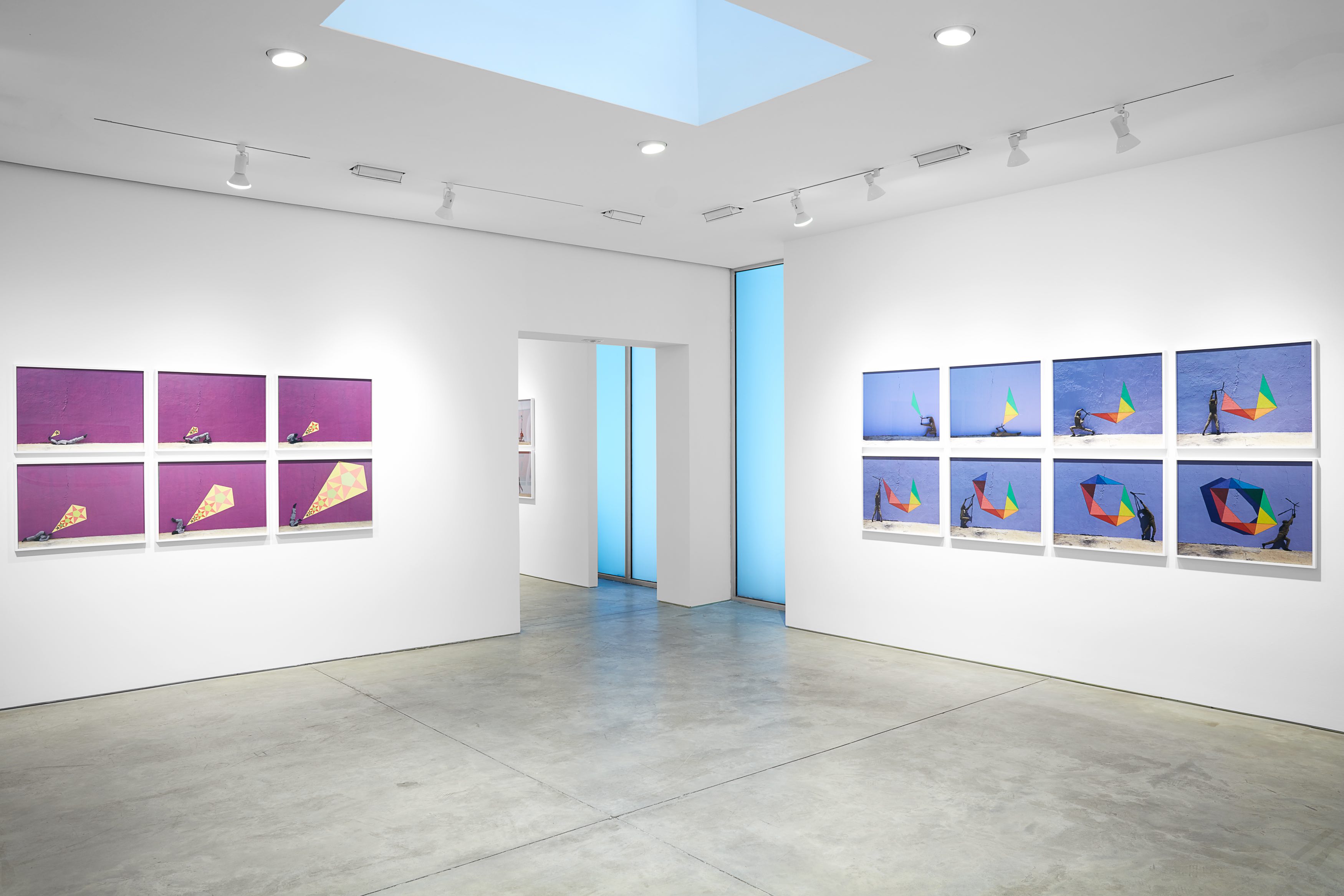 Robin Rhode, The Geometry of Colour Installation view, Lehmann Maupin, New York January 18 - February 24, 2018 Photo: Matthew Herrmann. Courtesy the artist and Lehmann Maupin, New York and Hong Kong.