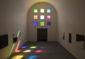 Ellsworth Kelly, Austin (2015). Interior view, facing south. © Ellsworth Kelly Foundation. Photo courtesy of the Blanton Museum of Art, The University of Texas at Austin.