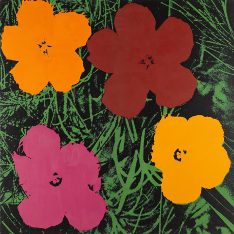 Sturtevant, Warhol Flowers, 1990. Silkscreen, acrylic on canvas. Collection Thaddaeus Ropac, London/Paris/Salzburg