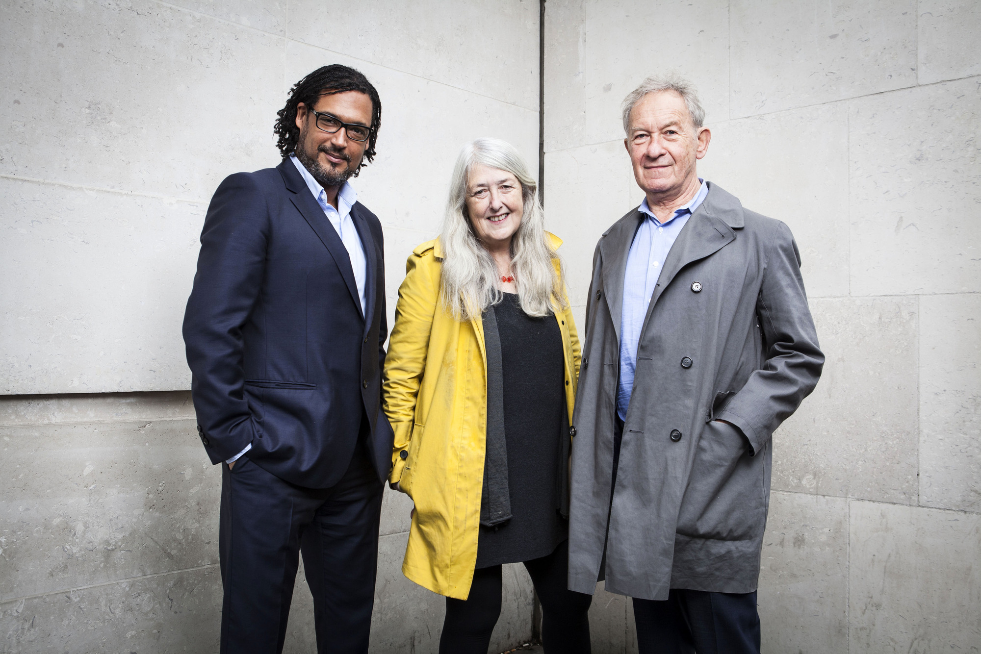  David Olusoga, Mary Beard, Simon Schama. Photographer: Andrew Hayes-Watkins