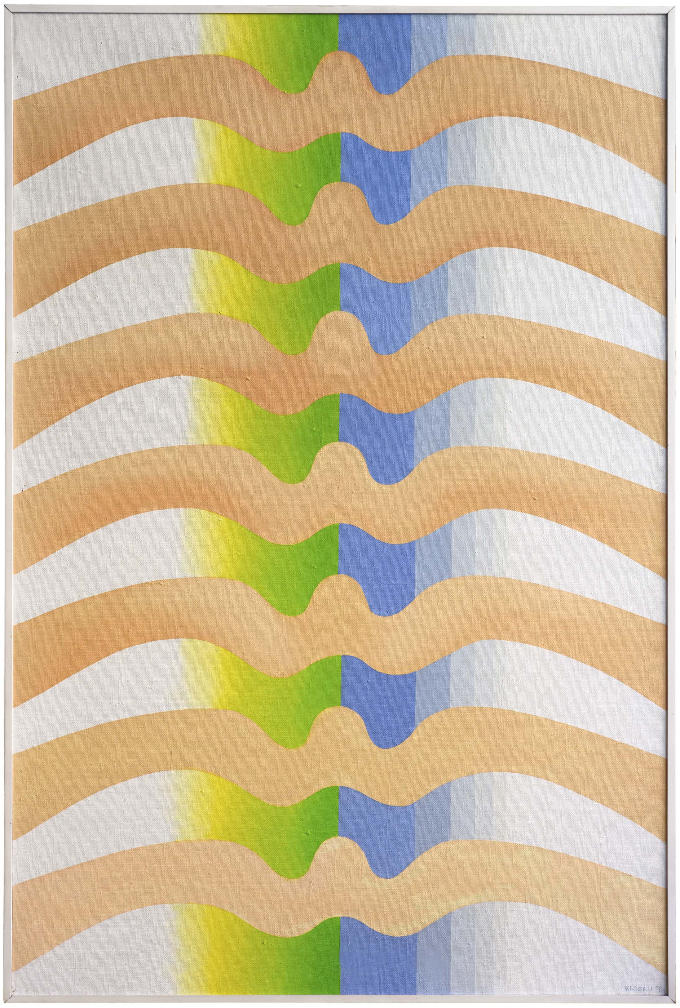 Ilona KeserÃ¼, Varying Space 1 (Blue and Green), 1974