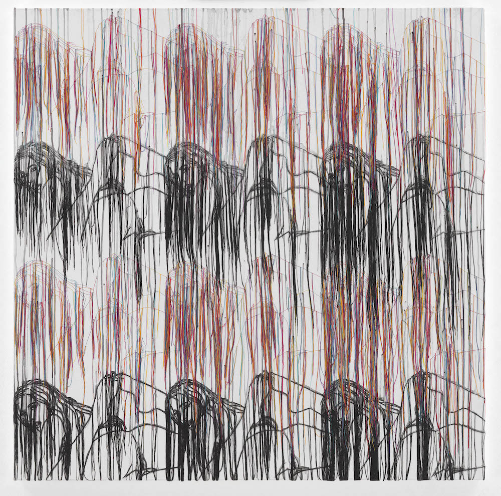 Ghada Amer, Landscape with Black Mountains-RFGA, 2017