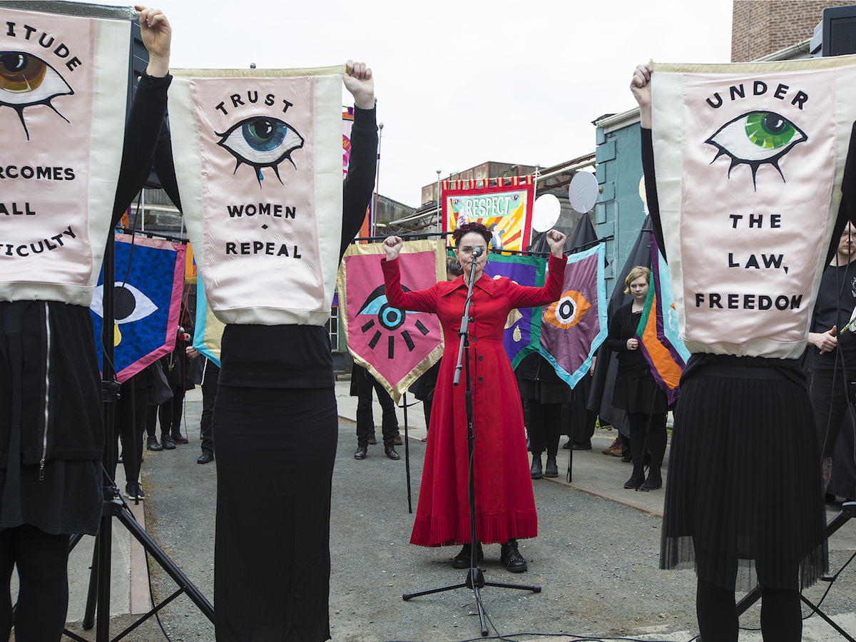 The Artists' Campaign to Repeal the Eighth Amendment, Performance at EVA International 2018, Photo by Deirdre Power, courtesy the artists and EVA International