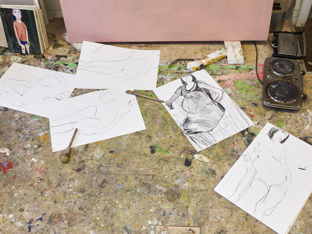 Chantal Joffe's London studio, 2018 Photography Â© Suki Dhanda