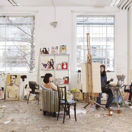 Chantal Joffe's London studio, 2018 Photography © Suki Dhanda