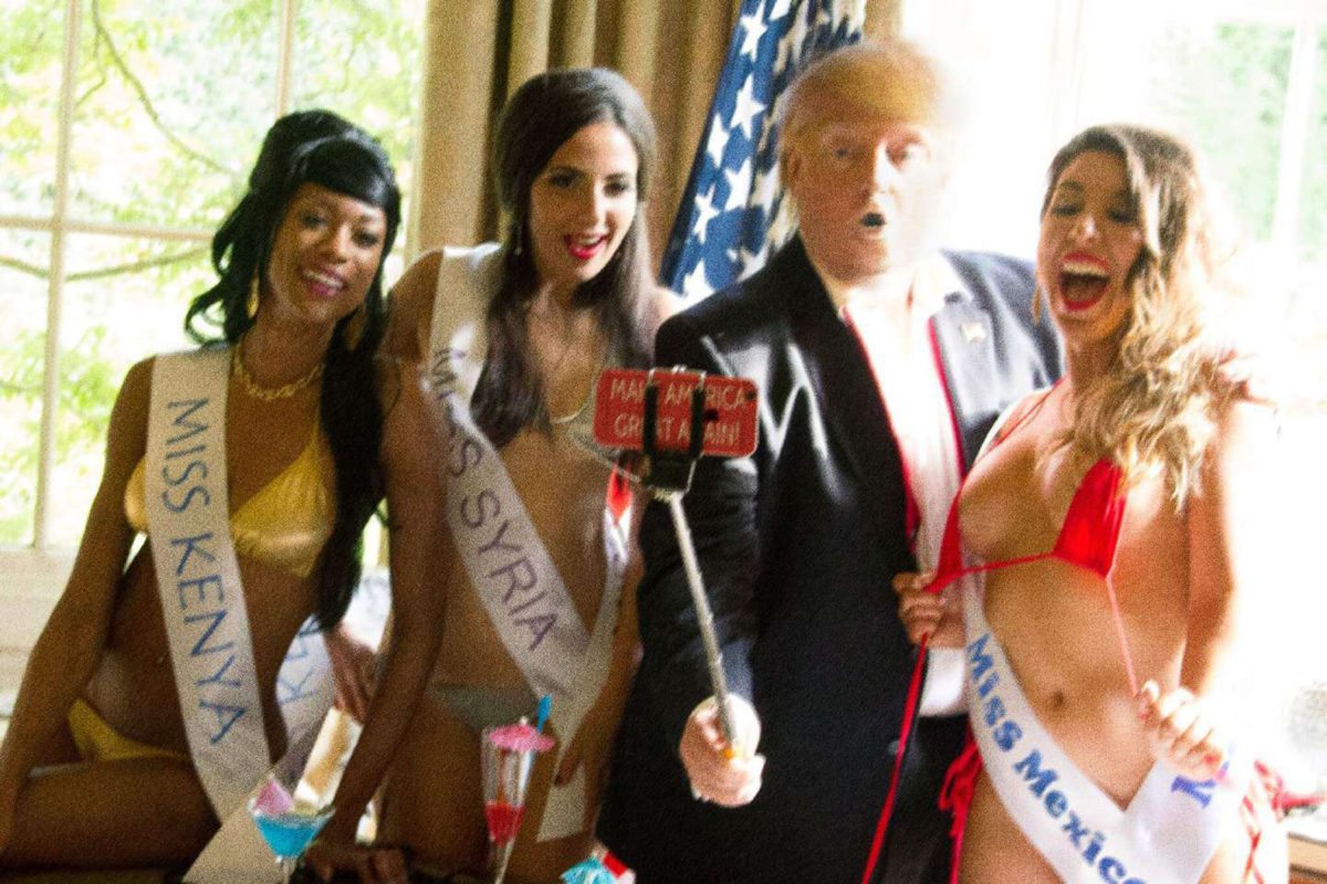 Alison Jackson, Trump selfie with selfiestick with Miss Kenya, Miss Syria, Miss Mexico, 2016
with Raffaella De Chirico