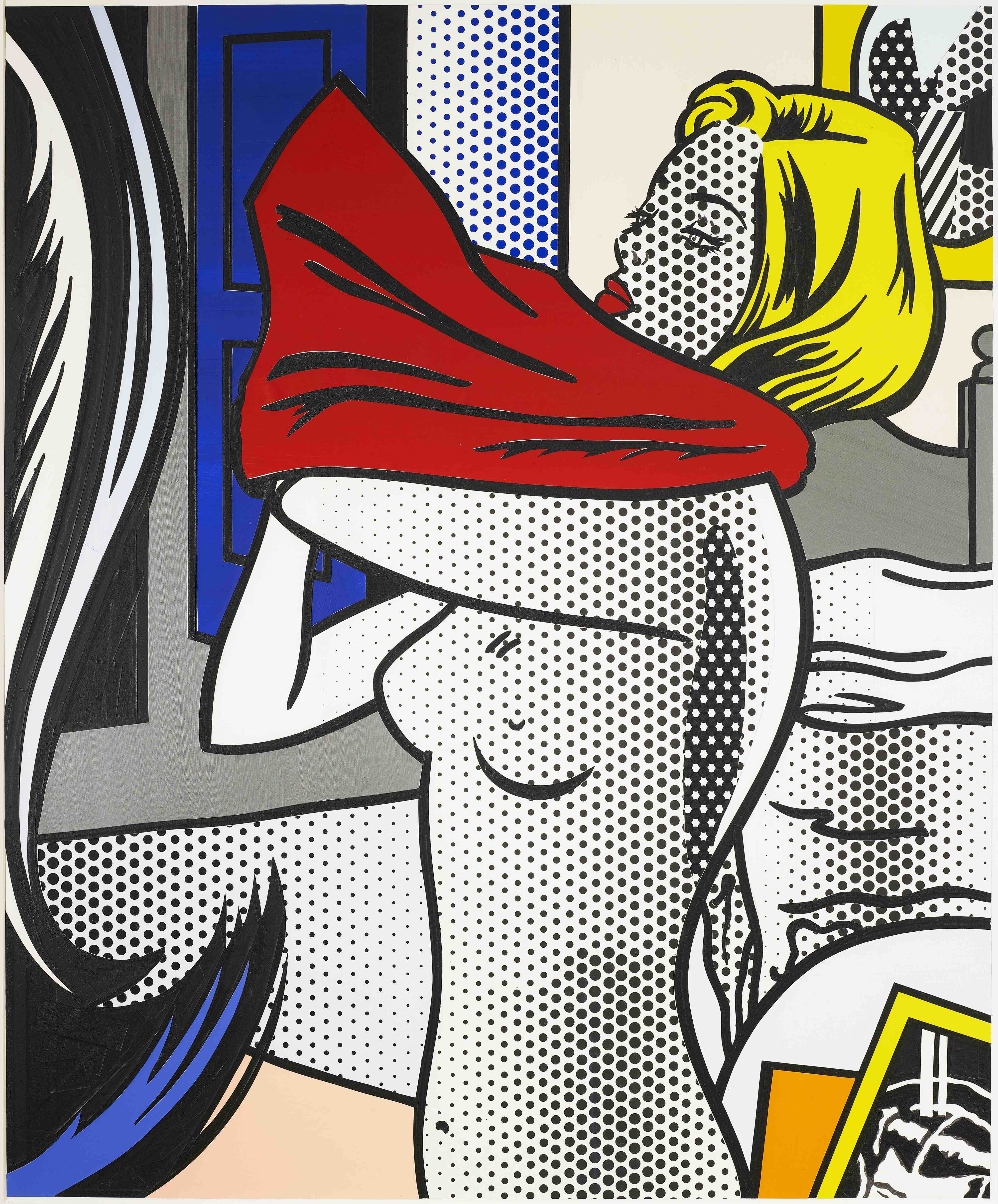 Roy Lichtenstein, Collage for Nude with red Shirt. Collection Carmignac, Â© The estate of Roy Lichtenstein New York, Adgap Paris 2017