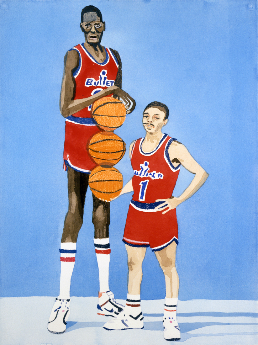 bullets (mini), courtesy the artist and Gagosian Gallery Josh Wood painting drawing basketball collage 