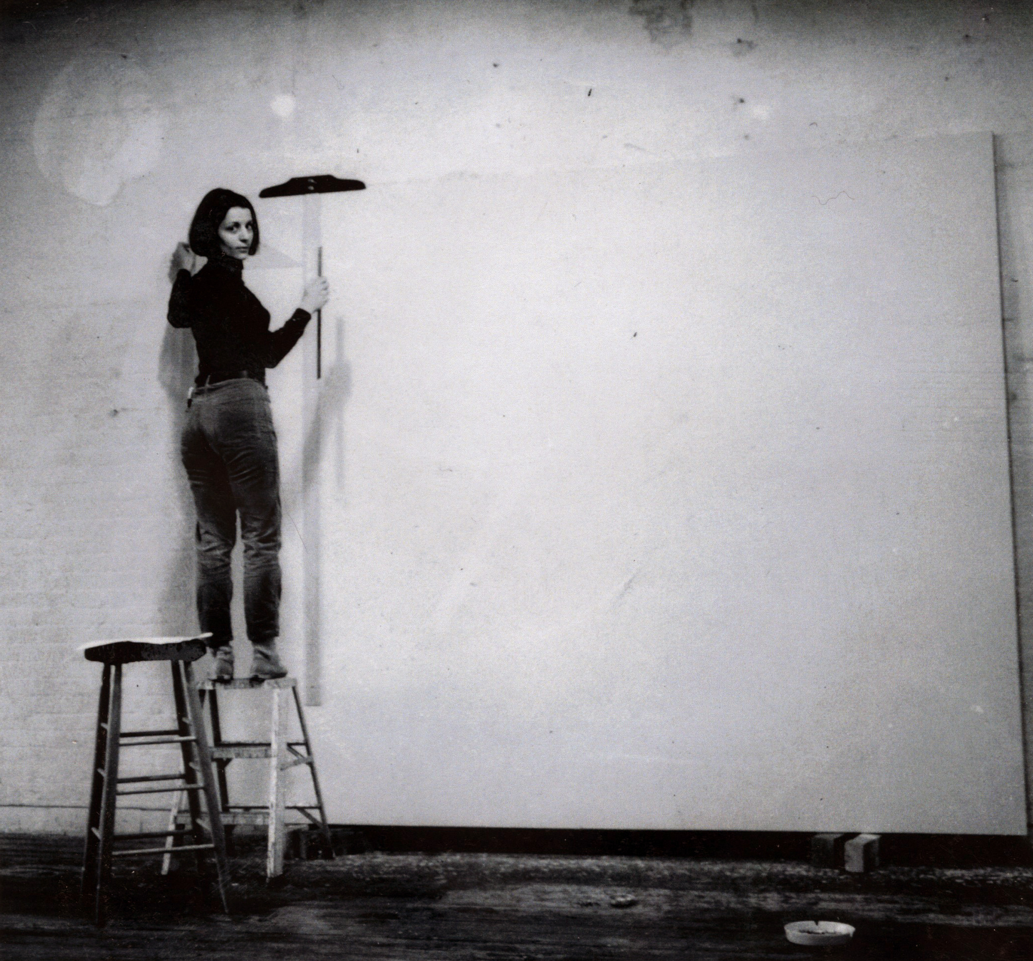 Rosemarie Castoro working in her Soho Studio in 1967. 