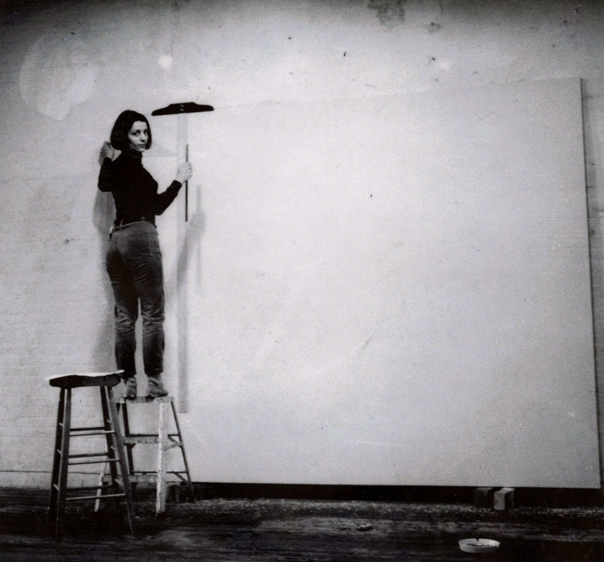 Rosemarie Castoro working (or performing) in her Soho Studio, New York 1970s Â© The Estate Of Rosemarie Castoro Thaddeus Ropac Elephant Magazine Feminist Artist Female Women Art World