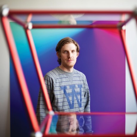 Cory Arcangel, a digital hacker turned artist, at his studio in New York, May 11, 2011. Arcangel, who has a show coming to the Whitney Museum of American Art, specializes in modifying old videogames and other electronic detritus into statements about the role of technology. (Todd Heisler/The New York Times) -- PHOTO MOVED IN ADVANCE AND NOT FOR USE - ONLINE OR IN PRINT - BEFORE MAY 22, 2011.