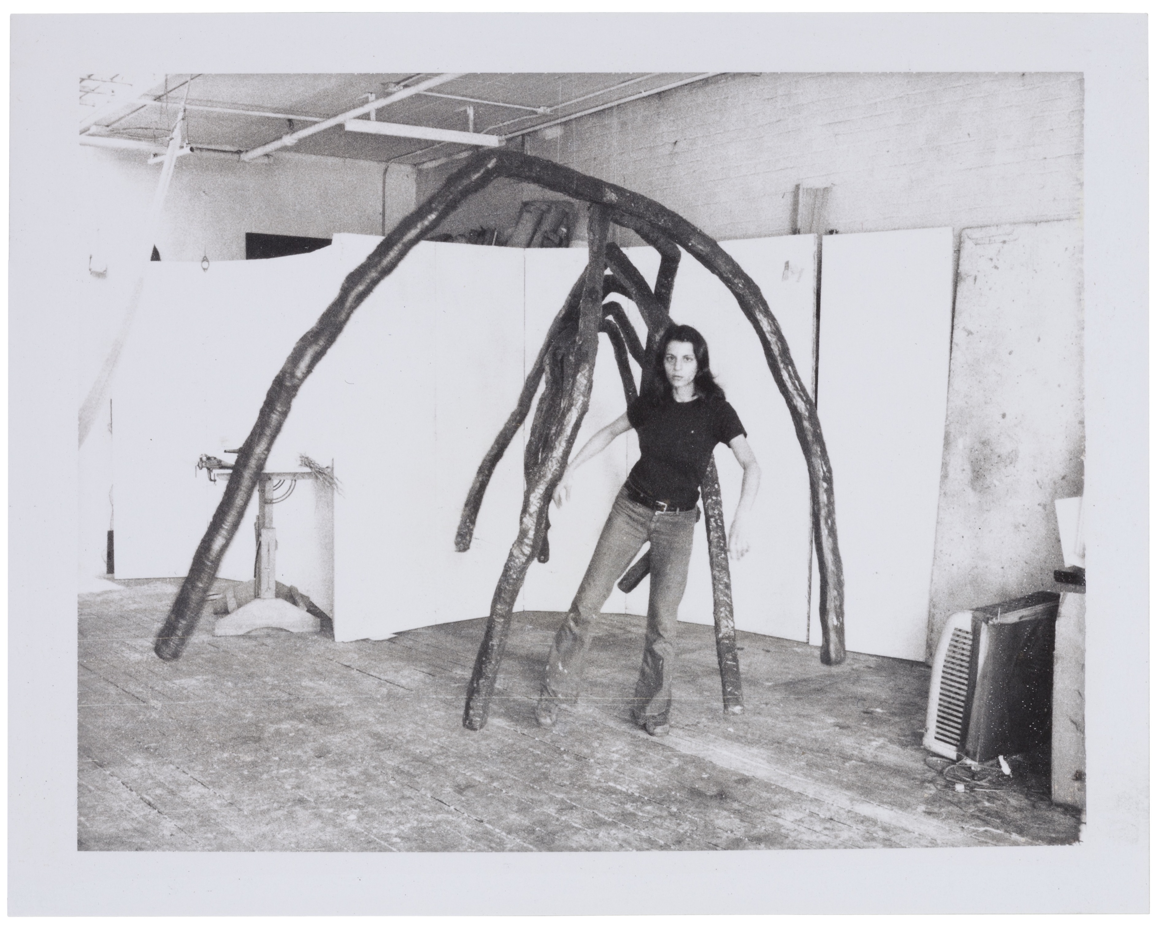 Rosemarie Castoro working (or performing) in her Soho Studio, New York 1970s 