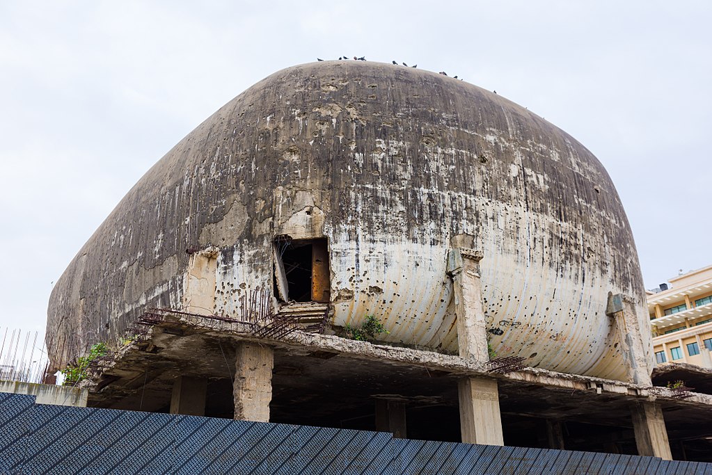 The ruins of the Grand ThÃ©Ã¢tre de Beyrouth, or "The Egg"