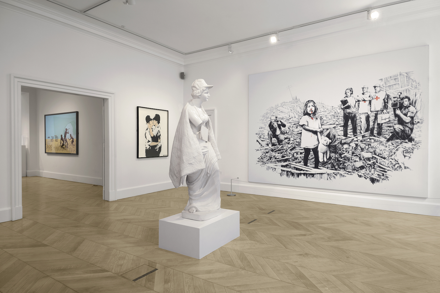 Banksy's Greatest Hits at Lazinc, installation view. Image courtesy of Lazinc