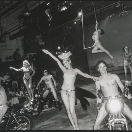 Peter Jackson of the Blue Angel choreographed a ballet for 30 mopeds © Sonia Moskowitz