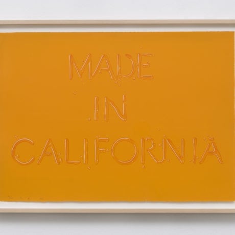 Ed Ruscha California Screenprint on white Arches paper, 20 x 28 inches Edition of 100 + 12 AP. Photo by Jeff McLane. Courtesy Honor Fraser Gallery