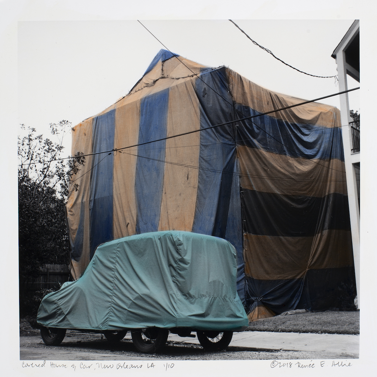 Renee Allie, Covered House & Car, New Orleans, LA, 2018. Collection of the artist. Courtesy of Ogden Museum of Southern Art