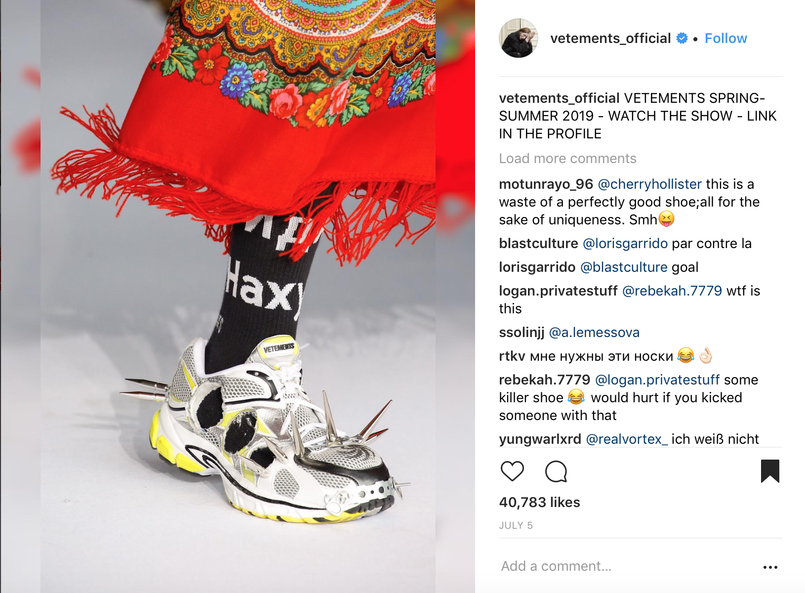 Vetements Instagram