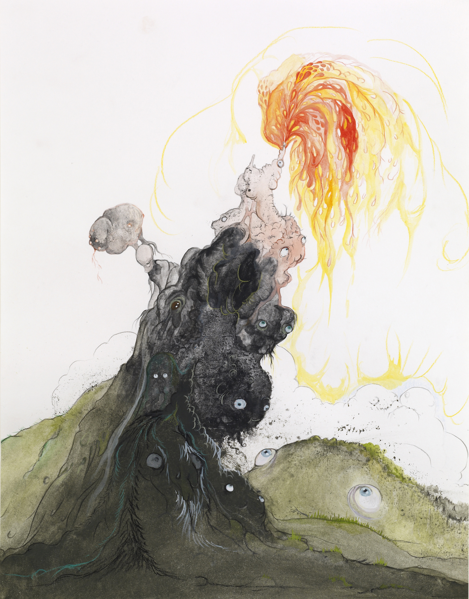 Vidya Gastaldon, Fontaine d'Esprits, 2008. Watercolor, acrylic, gouache, coloured pencil on paper, 37 x 29 cm. Courtesy the artist and Art: Concept, Paris. Photo by Fabrice Gousset