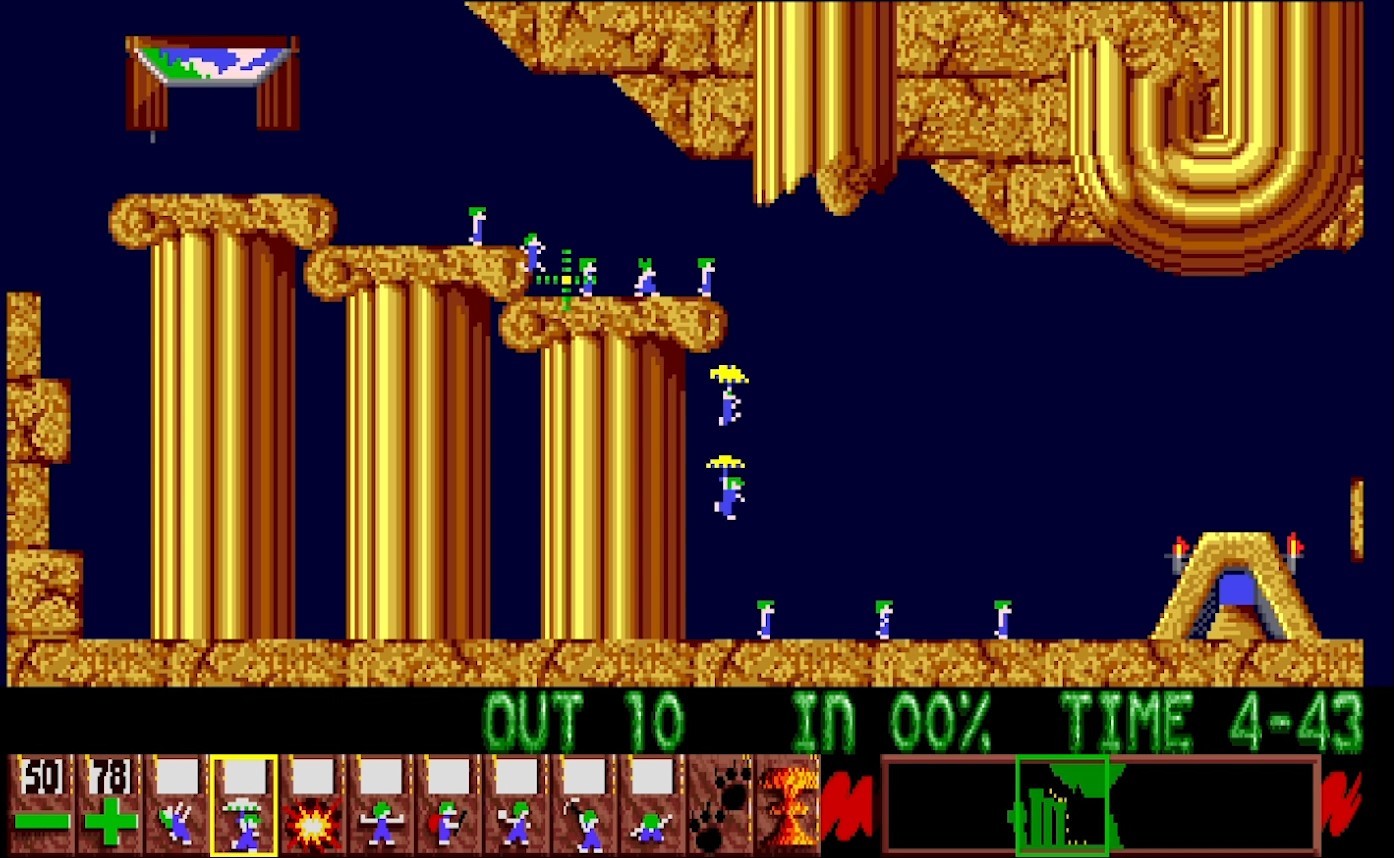 Lemmings, designed by DMA Design, published by Psygnosis