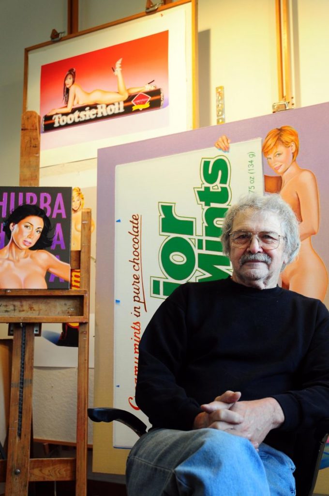 Mel Ramos in his studio in 2012. Photo courtesy of the Crocker Art Museum, Sacramento.