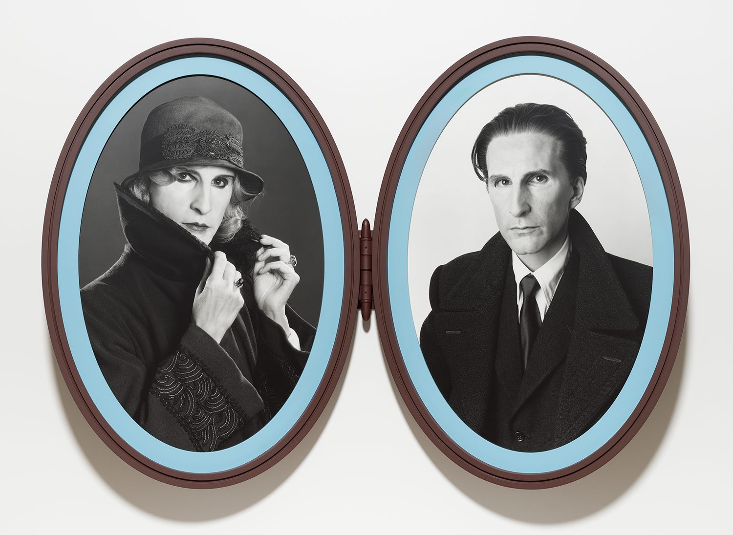 Gillian Wearing (b. 1963, Britain), Me as Madame and Monsieur Duchamp, 2018, bromide prints in articulated frame. Â© Gillian Wearing, Courtesy of the artist, Maureen Paley, London, Tanya Bonakdar Gallery, New York / Los Angeles, and Regen Projects, Los Angeles