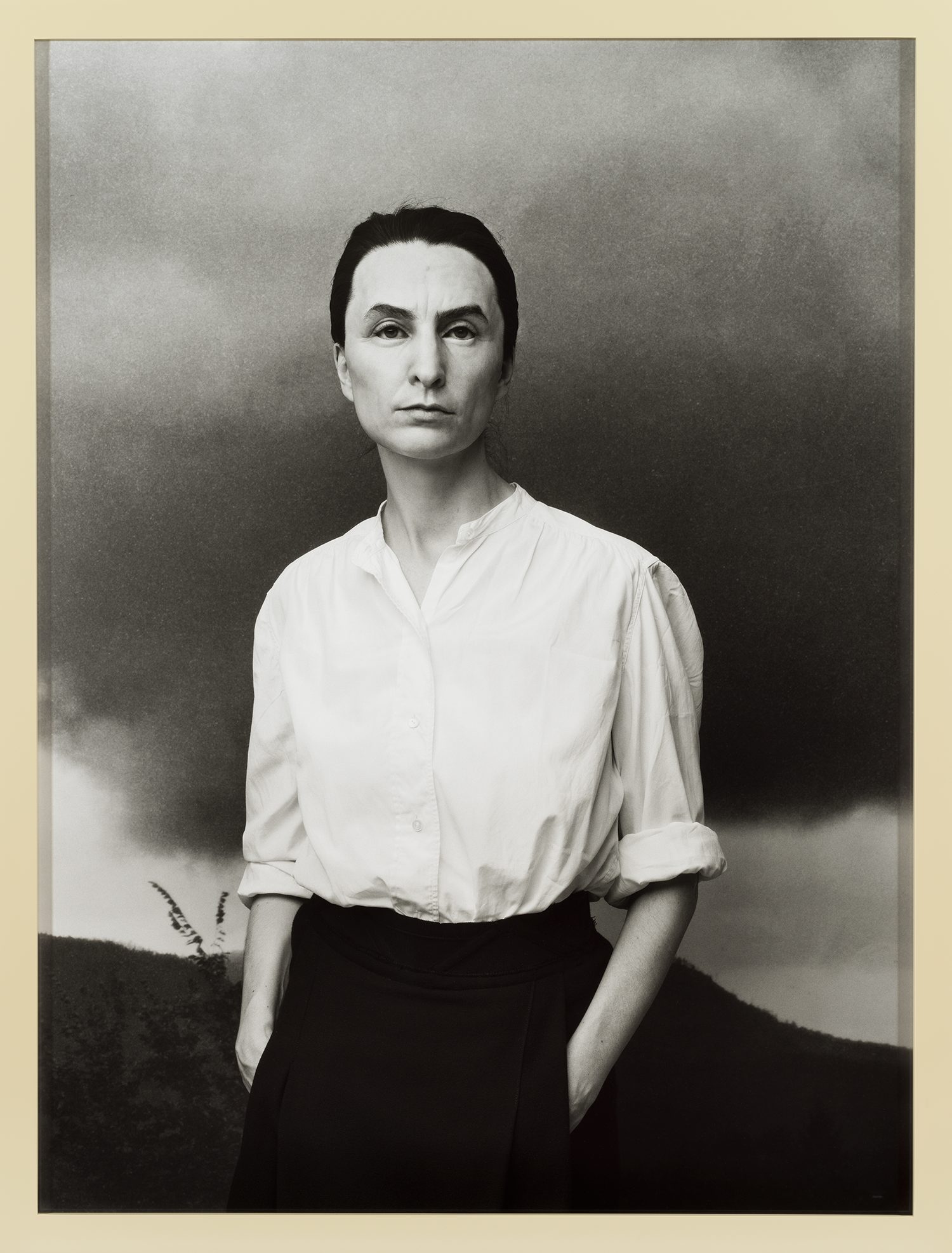 Gillian Wearing (b. 1963), Britain, Me as Oâ€™Keeffe, 2018, framed bromide print. Â© Gillian Wearing, Courtesy of the artist, Maureen Paley, London, Tanya Bonakdar Gallery, New York / Los Angeles, and Regen Projects, Los Angeles