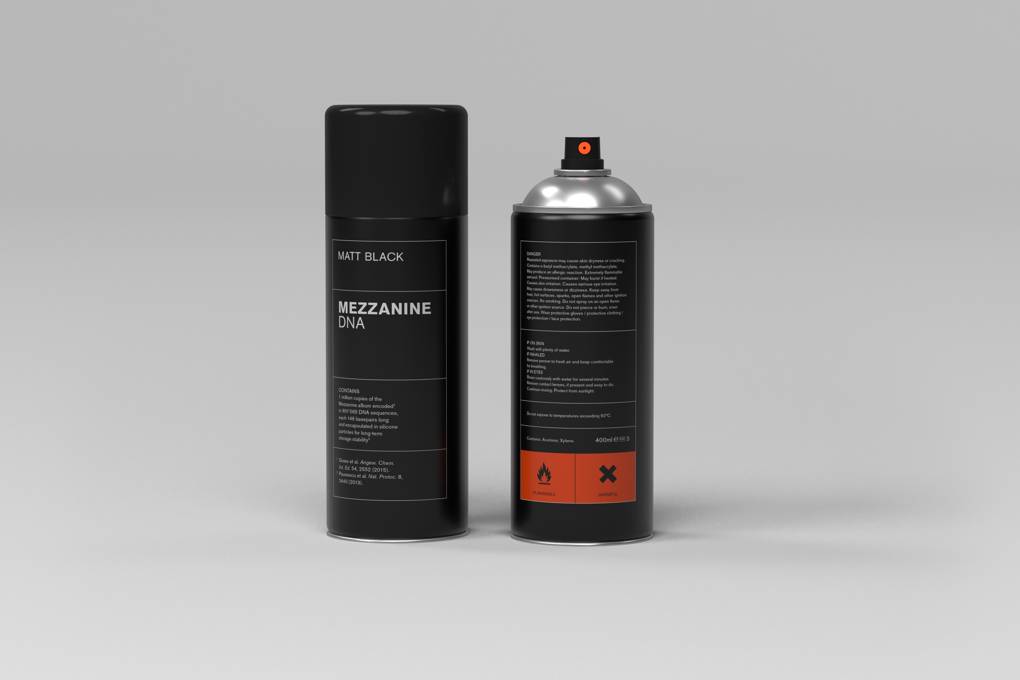 Massive Attack album Mezzanine, in the form of DNA-encoded spray paint