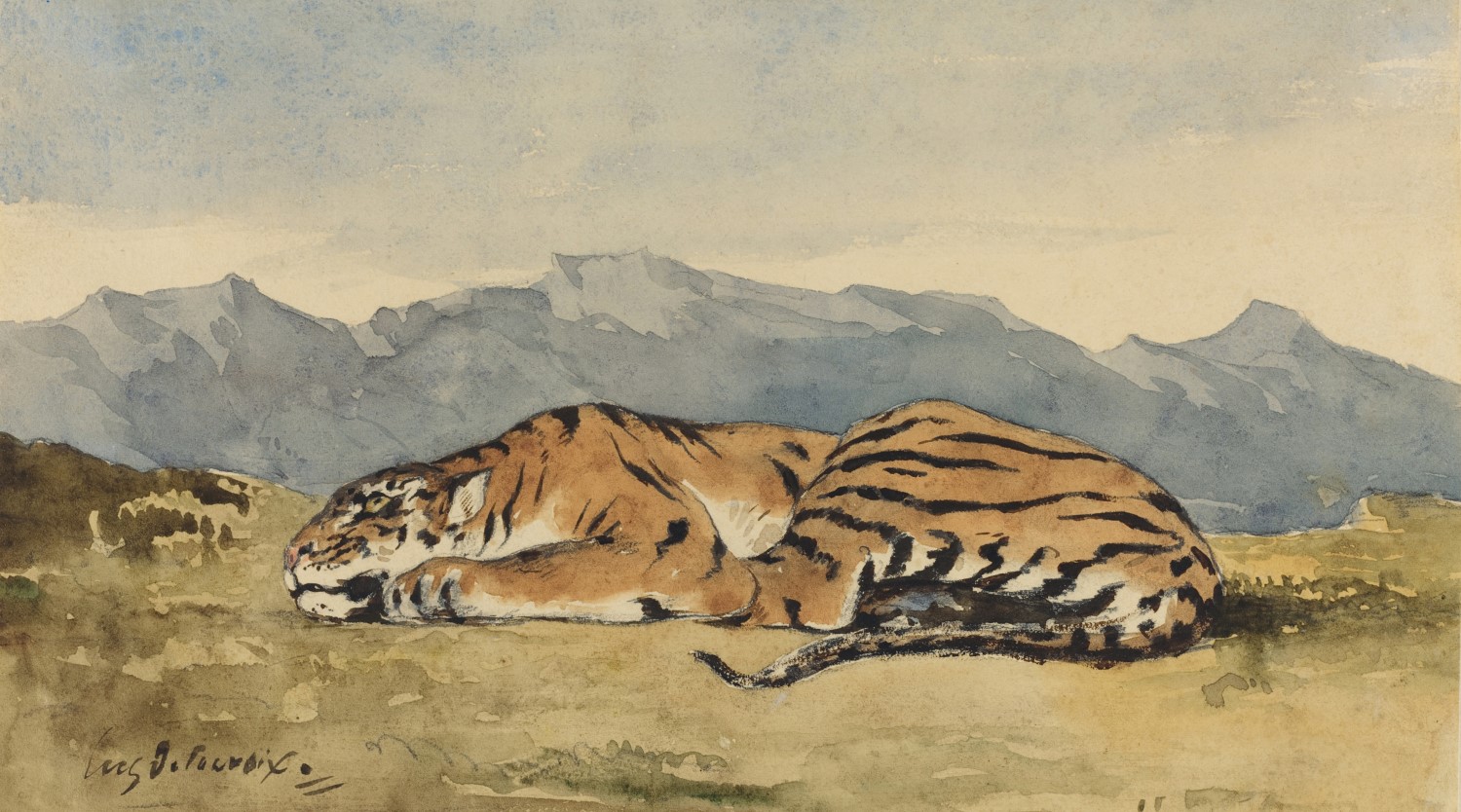 EugÃ¨ne Delacroix, Tiger, c.1830, watercolour,