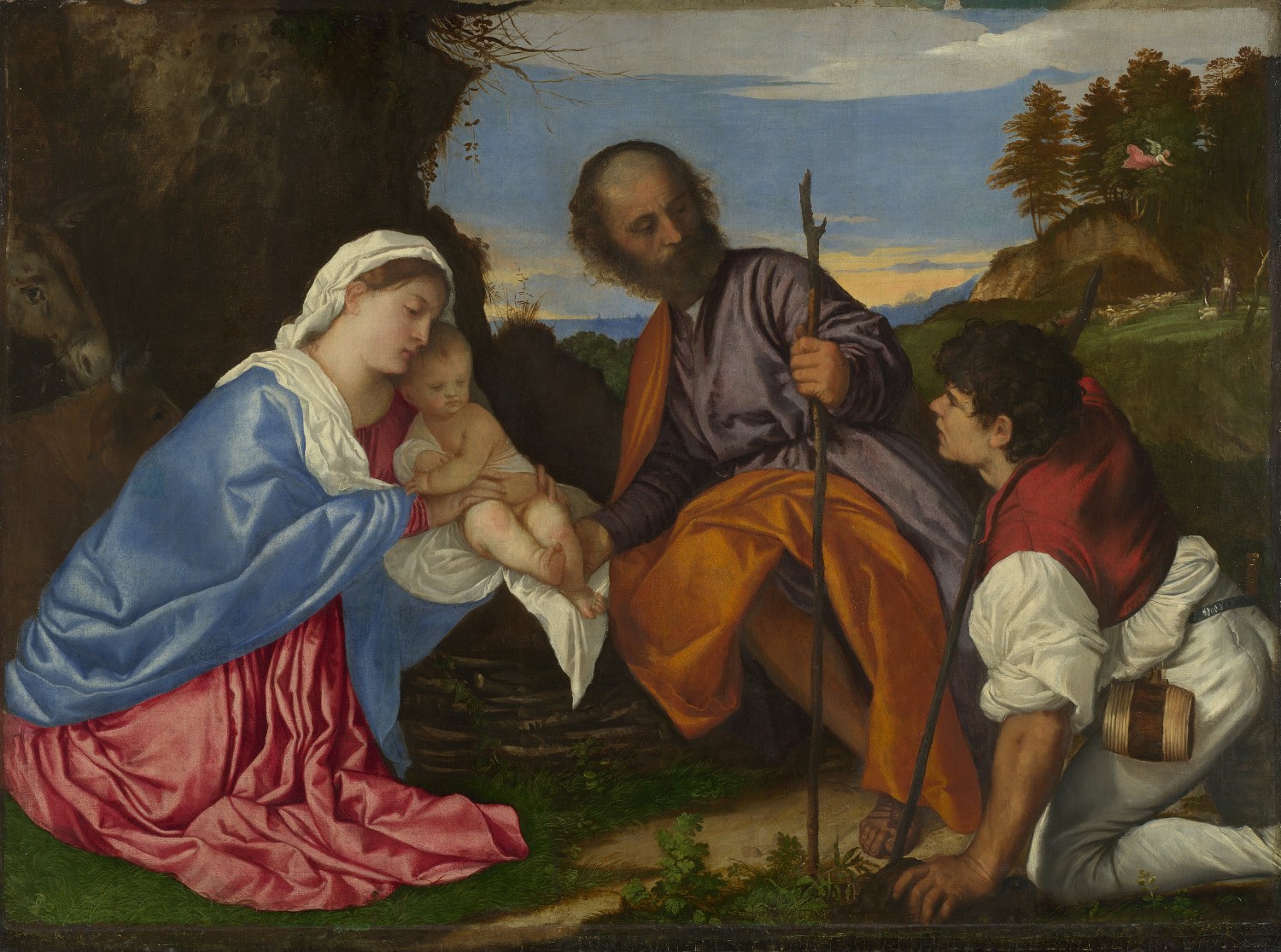 Titian: The Holy Family with Shepherd, c1510. Google Arts Project