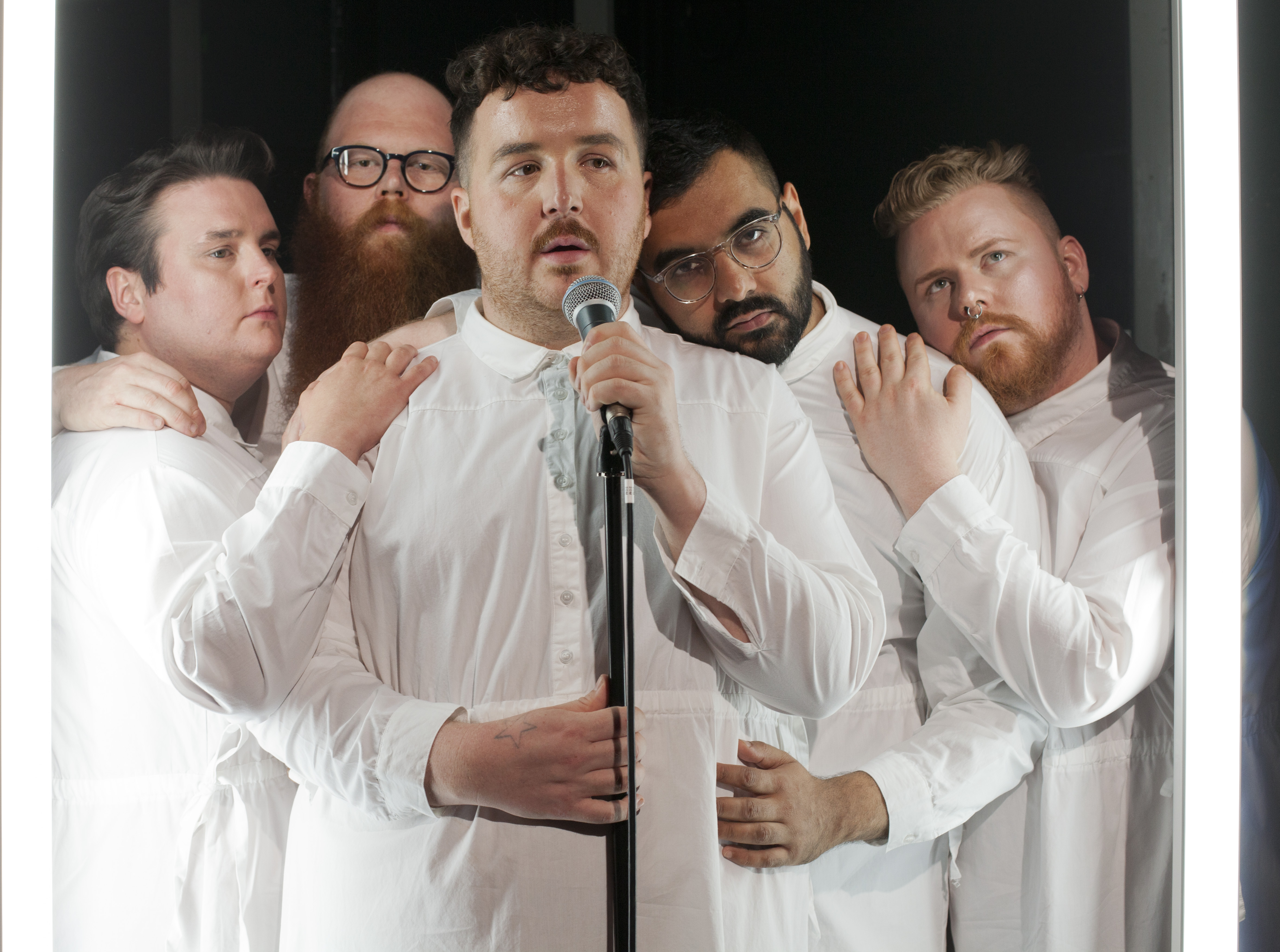 Sam, Joe, Scottee, Asad and Gez, Fat Blokes. Photography by Holly Revell.Â 