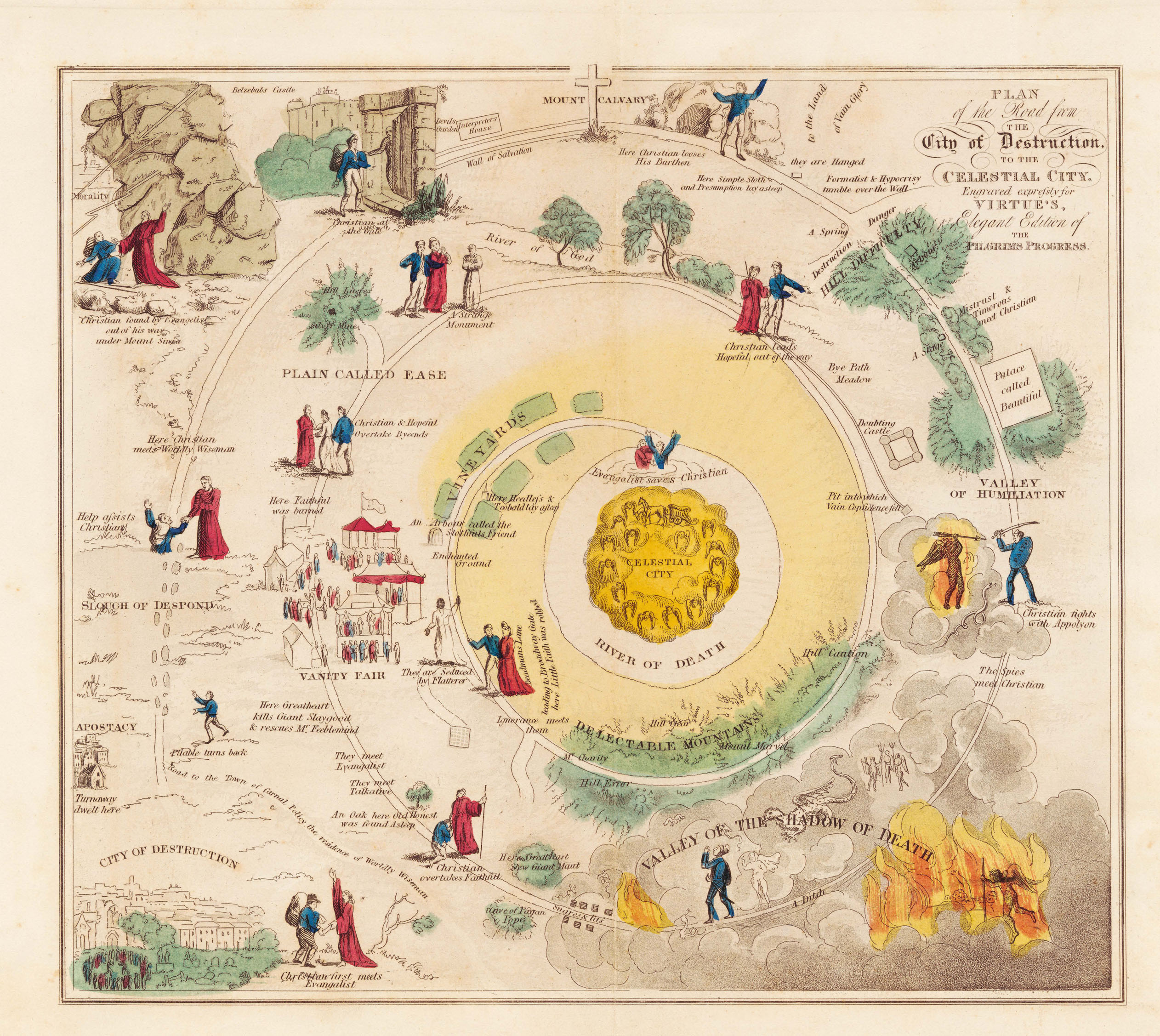 The Pilgrimâ€™s Progress dissected, or a Complete view of Christianâ€™s travels, etc [An engraved coloured jig-saw puzzle with a plain key.] 1790. British Library, London. 