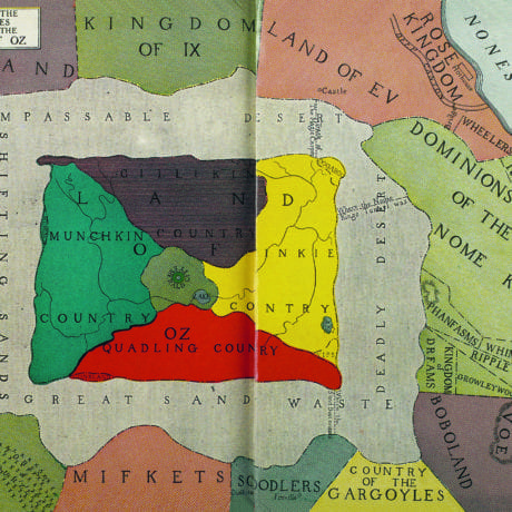 Map of Countries Near to the Land of Oz by John R. Neil from Tik-Tok of Oz by Frank L. Baum. Reilly & Britton: Chicago, 1914.