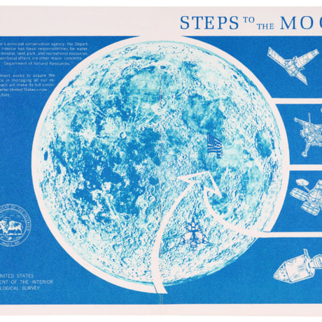 Steps to the Moon by the United States Department of the Interior Geological Survey, from the Apollo Mission 11 information kit, United States Air Force, Aeronautial Chart and Information Centre, ST. Louis, 1969. British Library, London.