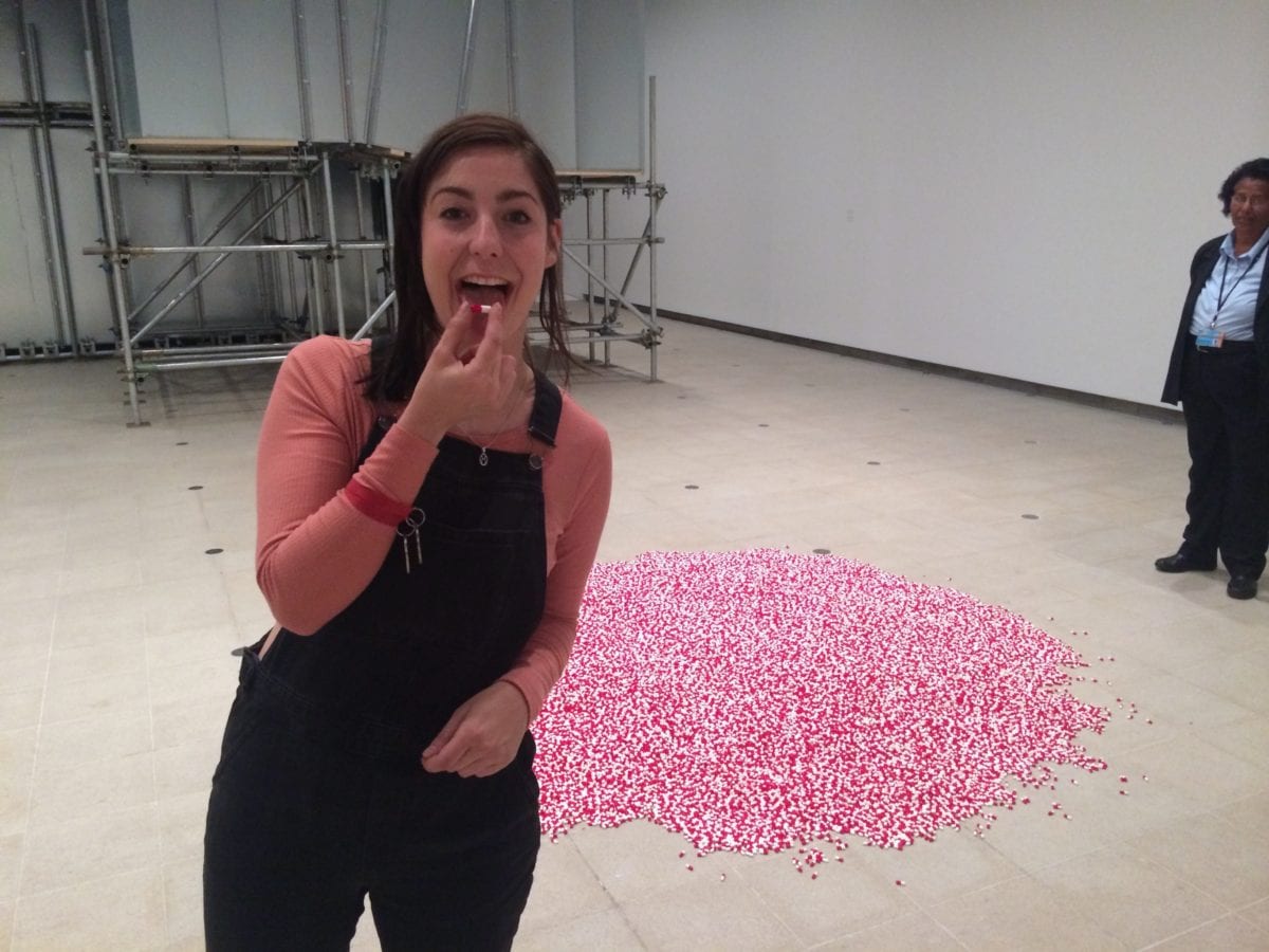 Elephant writer Molly Taylor at Carsten Höller's show Decision
