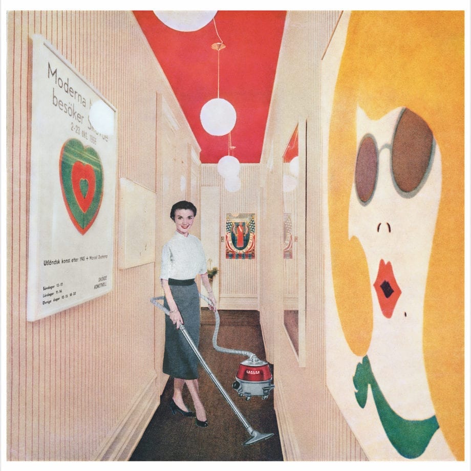 Martha Rosler, Woman with Vacuum, or Vacuuming Pop Art, from the series: Body Beautiful, or Beauty Knows No Pain, 1966-72. Courtesy of the artist.