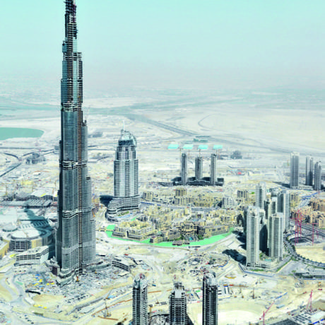 PHILIPPE CHANCEL Construction of the Burj Khalifa Tower, Dubai, from the series Datazone 2008 © Philippe Chancel, courtesy of Melanie Rio Fluency