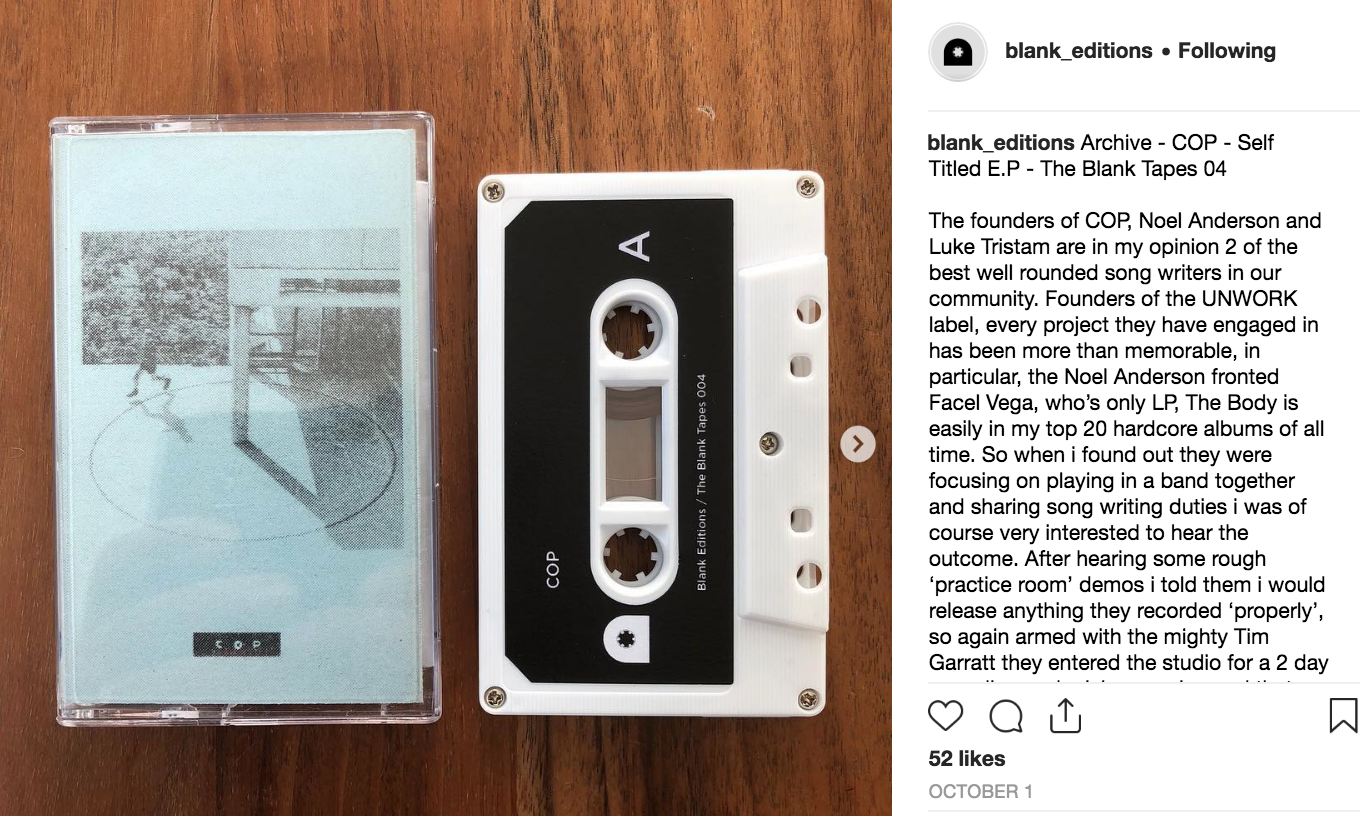 Blank Editions Instagram screenshot