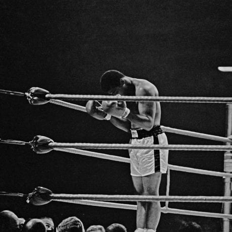 Thomas Hoepker. Ali Praying in the Ring London 1966