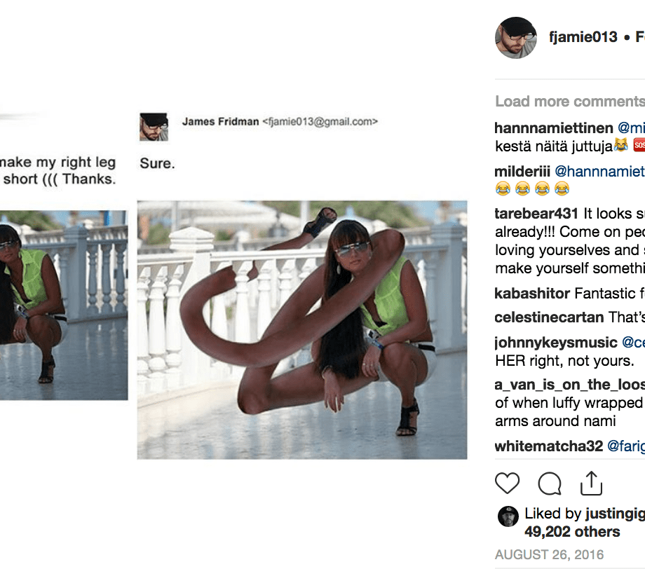 James Fridman Instagram screenshot