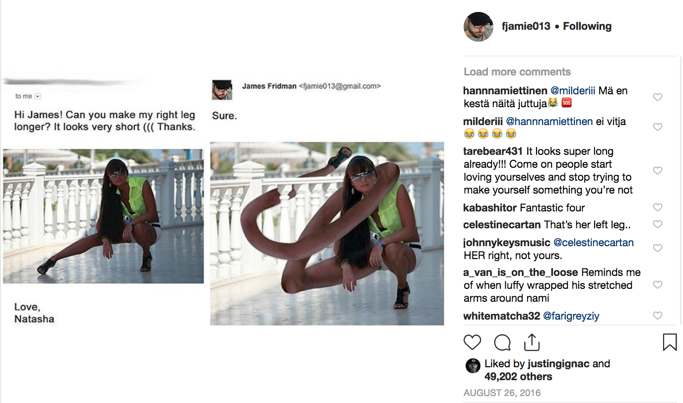 James Fridman Instagram screenshot