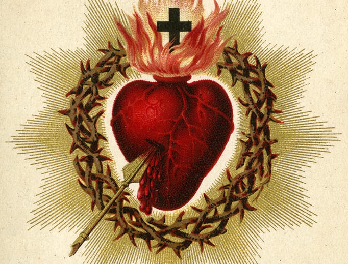 Catholic holy card depicting the Sacred Heart of Jesus, ca. 1880. Auguste Martin collection, University of Dayton Libraries