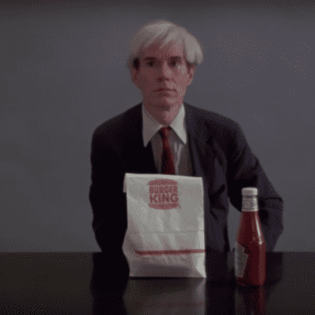 Still from the Andy Warhol Burger King ad