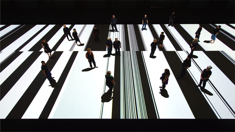 Ryoji Ikeda, Test Pattern 100m, photo by Wonge Bergmann, courtesy of Ruhrtriennale, 2013