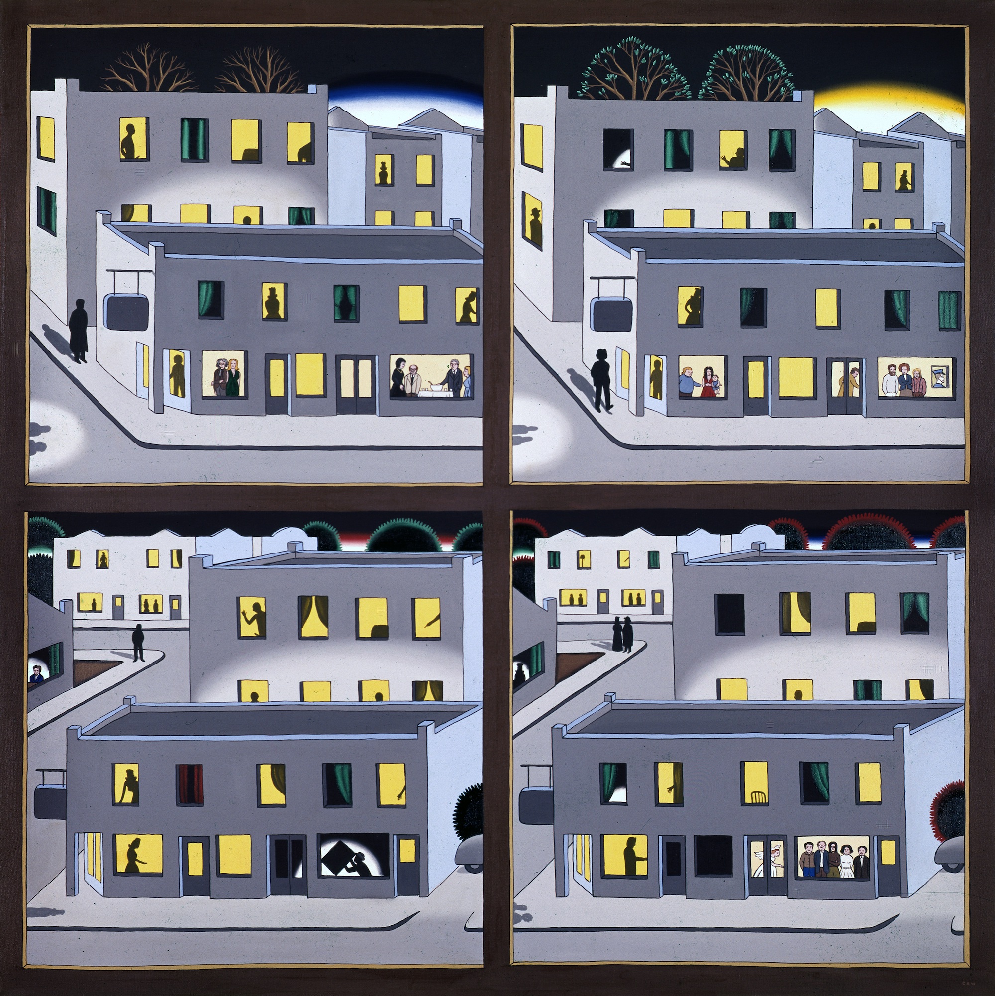 Roger Brown, The Four Seasons - A Benefit Painting of the Hyde Park Art Center, 1974 Â© The School of the Art Institute of Chicago and the Brown Family. Private collection, Courtesy McCormick Gallery, Chicago