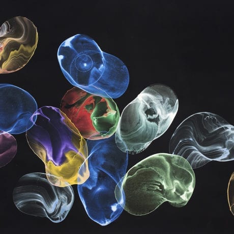 Artist: Jiří Georg Dokoupil Title: no title Year: 2013-2016 Medium: acrylic, soap bubbles on canvas Dimensions: 145 x 250 cm Courtesy: the artist Represented by: Tore Suessbier