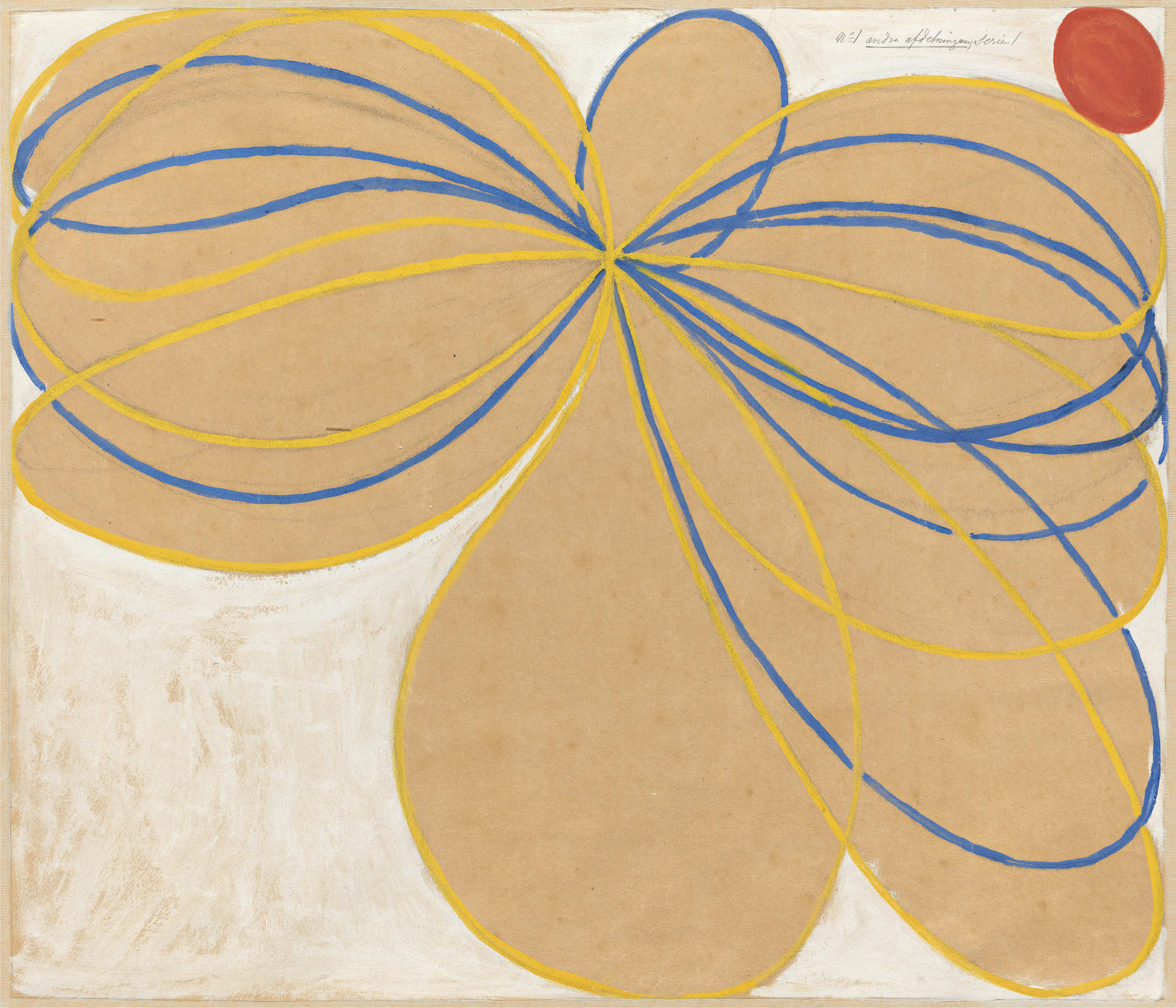 Hilma af Klint Group V, The Seven-Pointed Star, No. 1n (Grupp V, SjustjÃ¤rnan, nr 1), 1908 from The WUS/Seven-Pointed Star Series (Serie WUS/SjustjÃ¤rnan). Courtesy The Hilma af Klint Foundation, Stockholm