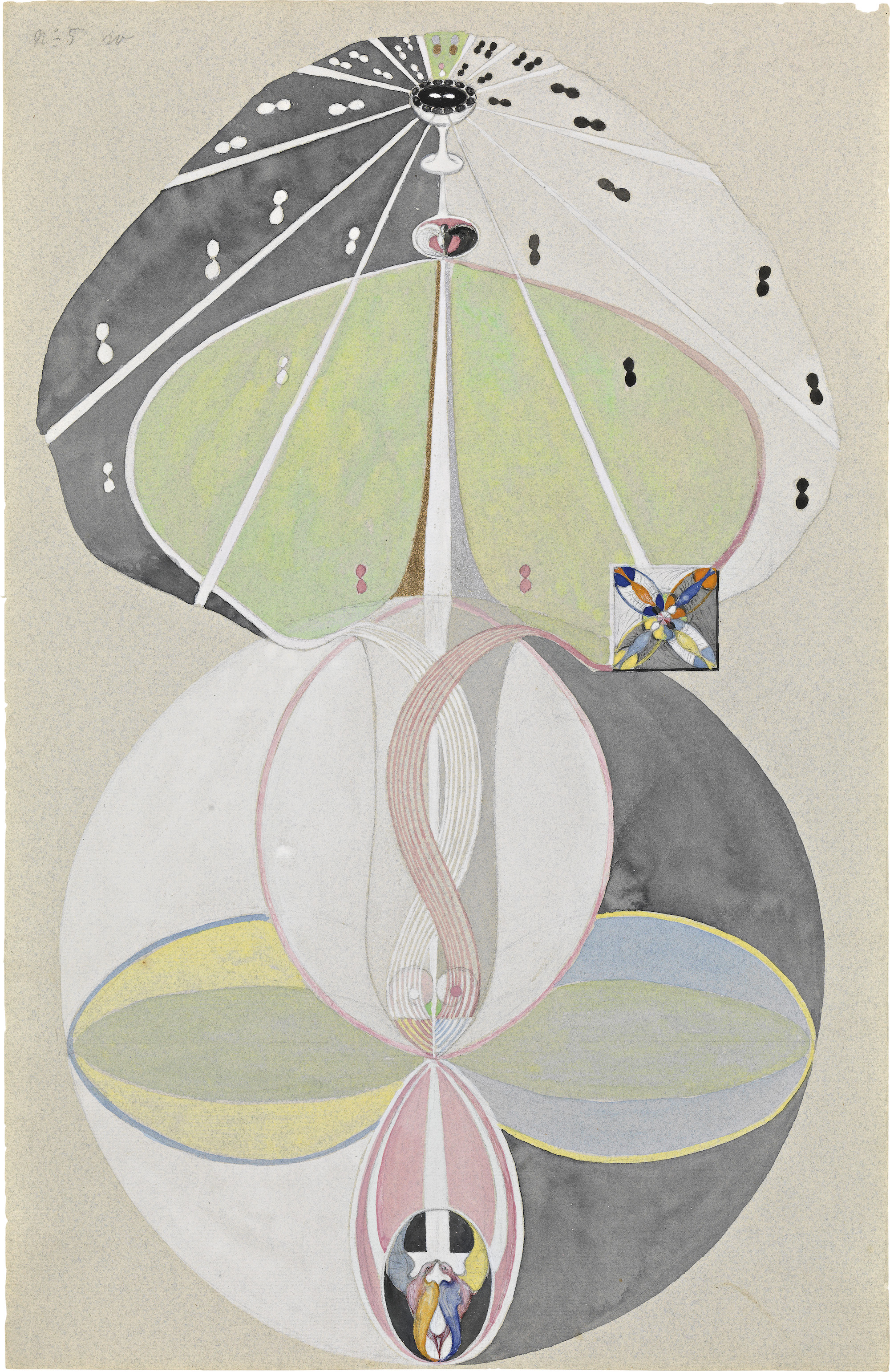 Hilma af Klint Tree of Knowledge, No. 5 (Kunskapens trÃ¤d, nr 5), 1915. Courtesy The Hilma af Klint Foundation, Stockholm