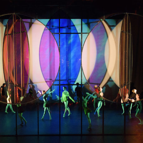 Tree of Codes, choreography by Wayne McGregor, visual concept by Olafur Eliasson, music by Jamie xx. Performed by Company Wayne McGregor and Paris Opera Ballet. Commissioned by Manchester International Festival.