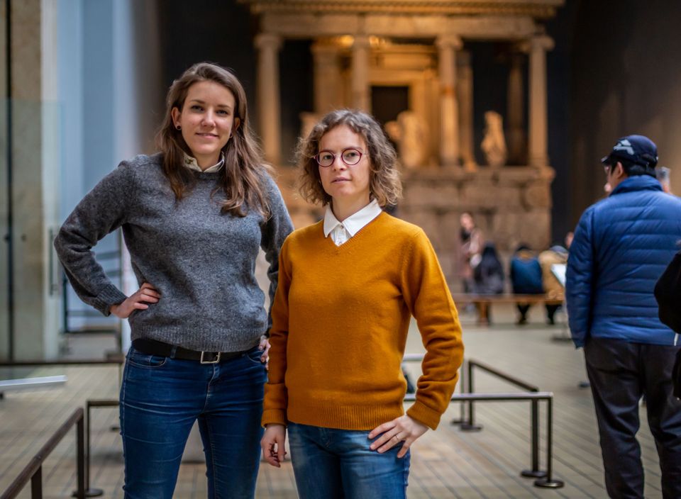The co-founders of the online exhibitions matchmaking firm Vastari, chief executive Bernardine BroÌˆcker Wieder (left) and chief operating officer Francesca Polo